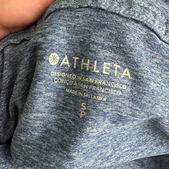 Athleta Uptempo Hoodie Sweatshirt Chrome Blue/ Light Chrom Small #A1157 - Picture 5 of 8
